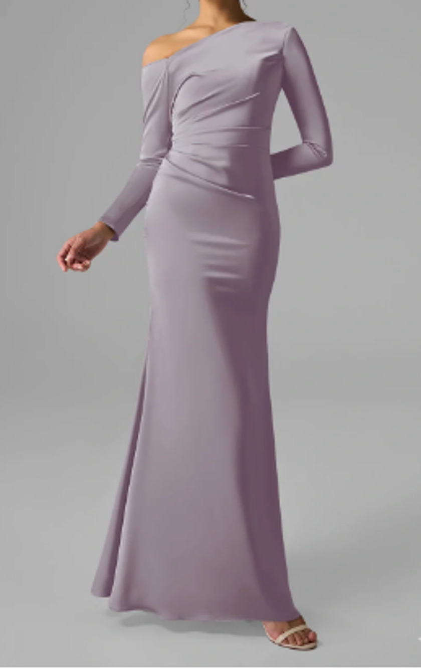 AW BRIDAL 2 XS purple haze Anya satin formal party gala maxi dress NEW B33
